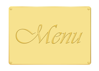 Plaque menu or en relief