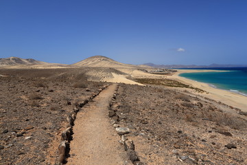 chemin du littoral de jandia de île de fuerteventura