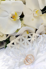 orchids and wedding rings