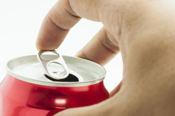 Open aluminium can
