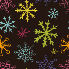 motley snowflakes seamless pattern