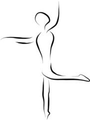 balet dancer sketch illustration