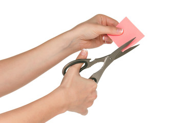 Hand with scissors
