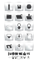 Vector set icons and web downloader. Save