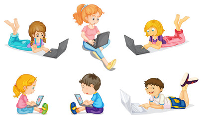 kids with laptop