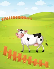 Poster Ferme Une vache