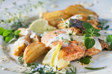 Roast salmon - fish