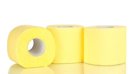 rolls of toilet paper isolated on white