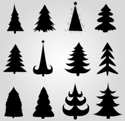 Obraz premium set of christmas trees