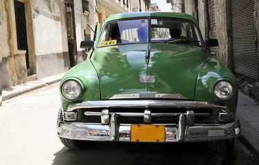 Foto op Plexiglas Cubaanse oldtimers taxi