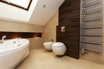 Brown and creamy bathroom