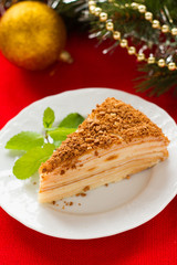 Napoleon cake for Christmas and New Year celebration