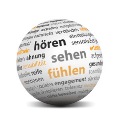 h&ouml;ren sehen f&uuml;hlen sensorik kugel 3d