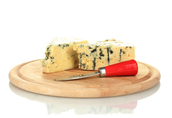 Cheese with mold and knife