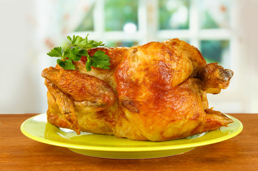 Roasted whole chicken