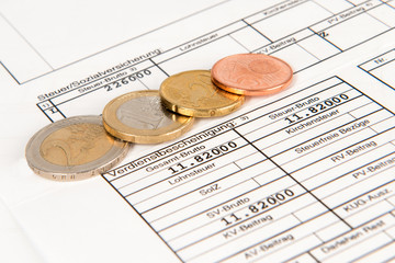 Verdienstbescheinigung mit Eurom&uuml;nzen