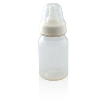 baby milk bottle isolated on white background