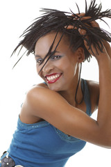Afrikanerin mit geflochtenen Haaren