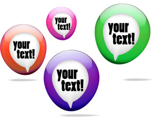 Set of aqua bubble icons