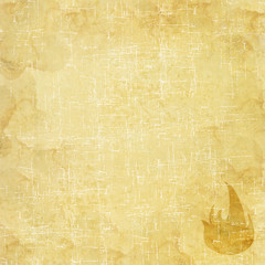 Fire icon on old paper background and textured