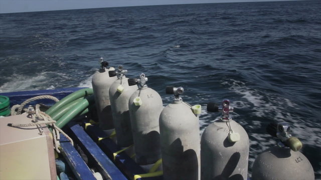 Tanks for Divers on Boat