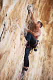 Rock climber on a cliff face