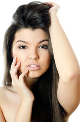 Fototapeta premium The sensual girl with beautiful hair