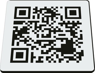 QR Code Symbol Button 3d