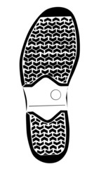 boot trace on white background