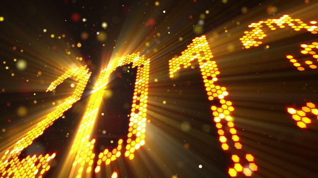 greetings new year 2013 of shining yellow elements