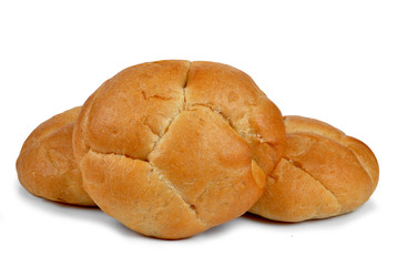 Wheat buns isolated on white