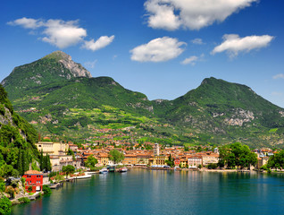 the city of Riva del Garda, Lago di Garda,Italy - obrazy, fototapety, plakaty