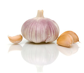 garlic close-up on white background