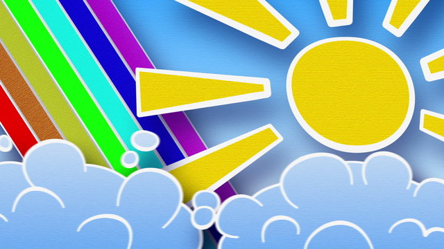sun rainbow and clouds. 2:00 - 12:00 loop