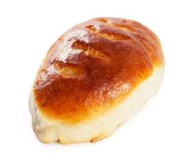 Crispy baked pie crust isolated on white background