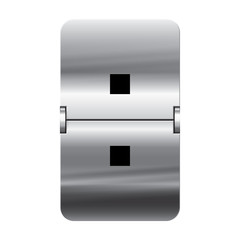 Silver flipboard letter - departure board - colon