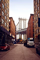 Gordijnen Manhattan bridge from Washington street © Andrew Bayda