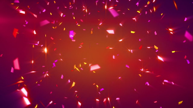 Red shiny confetti background loop