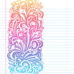 Sketchy Back to School Doodles with Stars Vector