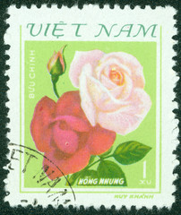 stamp printed in Vietnam shows Flower