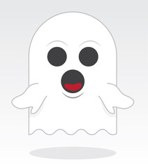 Small ghost character floating with open eyes and mouth
