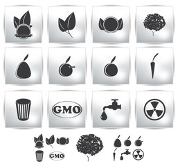 Vector icons set . Nature and environment