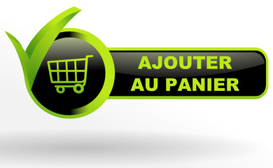ajouter au panier sur bouton web vert et noir