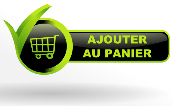 ajouter au panier sur bouton web vert et noir