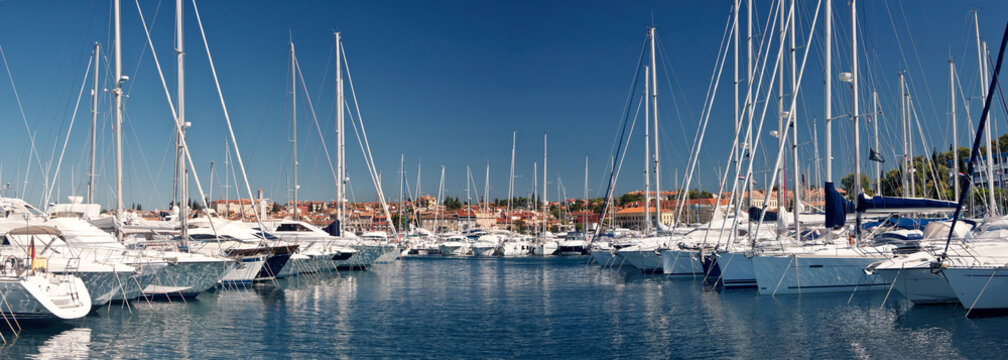 the sailing boats in harbor