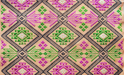 Thai silk fabric background