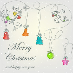 Naklejka premium Beautiful card with Christmas