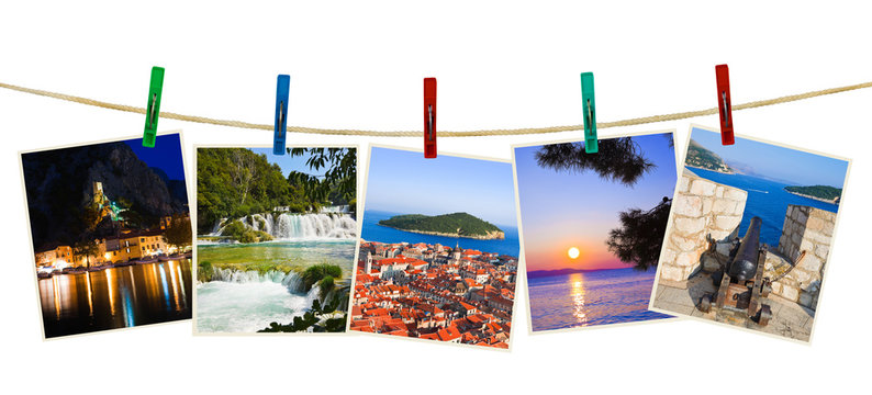 Croatia photography on clothespins
