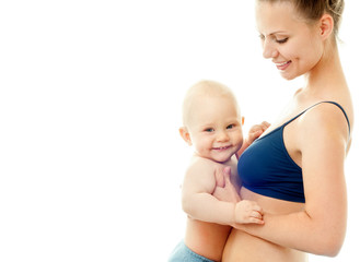 Mother and baby doing exercise