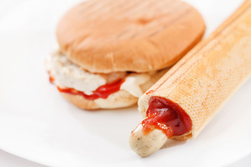 hot dog and sandwich